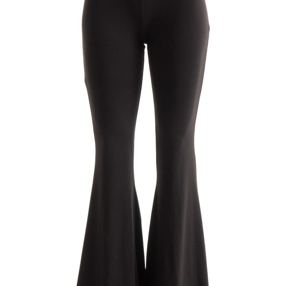 BRUSHED JERSEY BELL BOTTOM PANTS (PLUS) - Picture 7 of 8